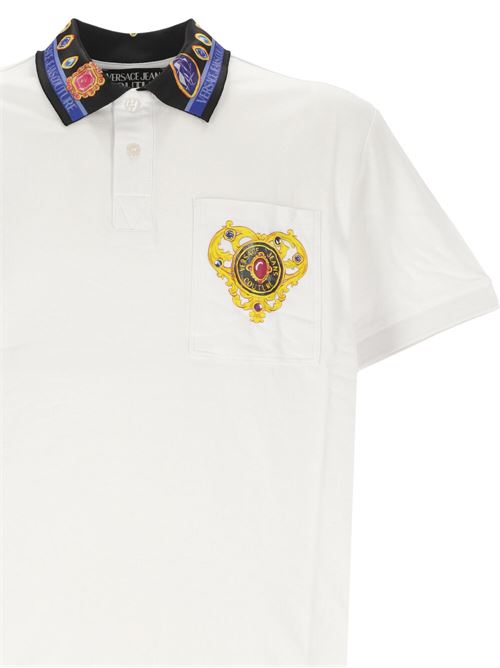 White polo shirt with logo Versace Jeans | 76GAGT11CJ01T003